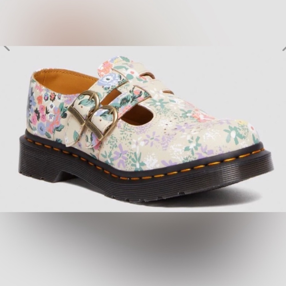 Dr. Martens Mary Jane 8065 FLORAL MASH UP SHOES t-strap loafer Sz 5US 3UK 36EU